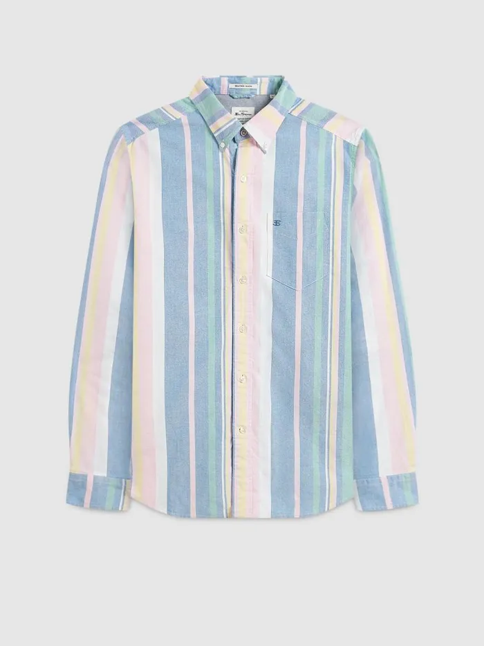 Ben Sherman Oxford Shirts Men Brighton Oxford Organic Stripe Shirt 8211 Deck Chair Multi Stripe