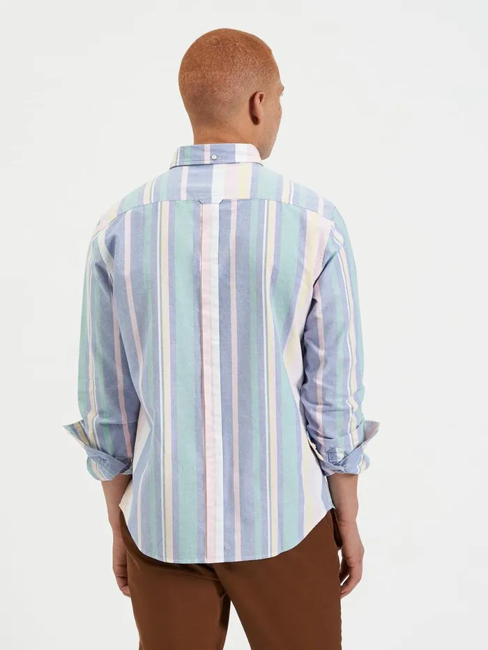 Ben Sherman Oxford Shirts Men Brighton Oxford Organic Stripe Shirt 8211 Deck Chair Multi Stripe