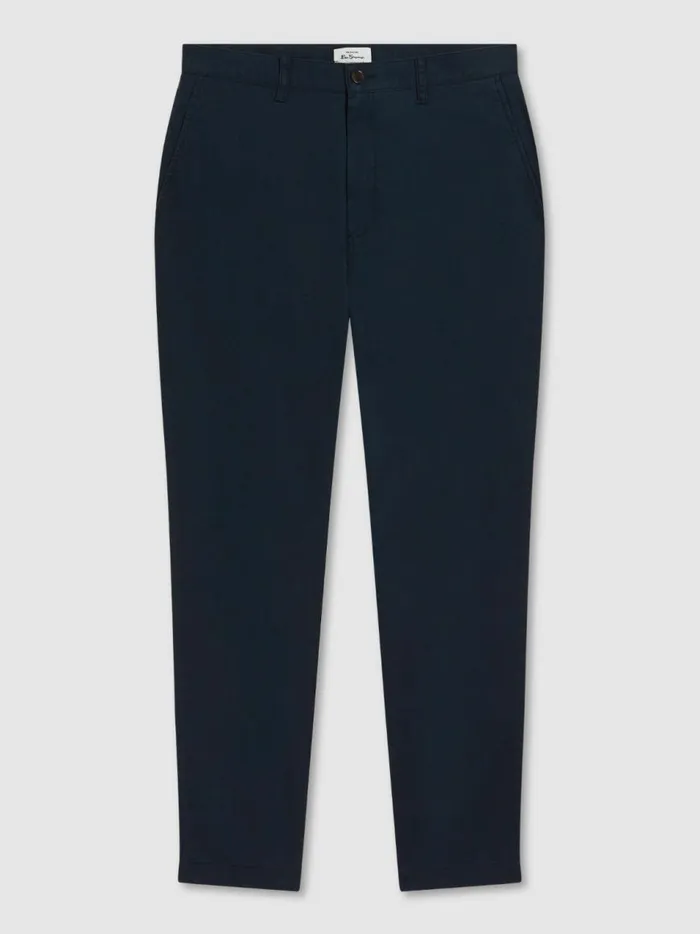 Ben Sherman Pants and Chinos Men Signature Slim Taper Linen Trousers 8211 Midnight