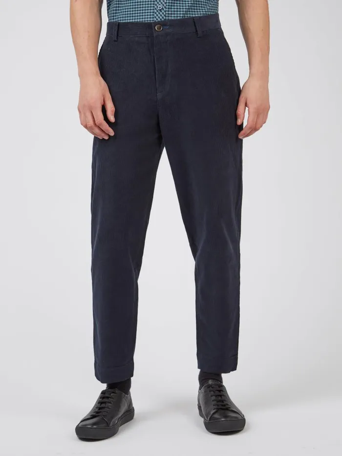 Ben Sherman Pants and Chinos Men Tapered Corduroy Trouser 8211 Midnight