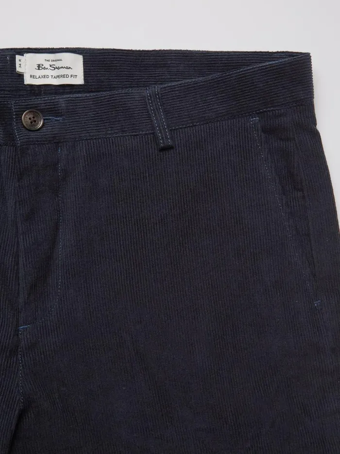 Ben Sherman Pants and Chinos Men Tapered Corduroy Trouser 8211 Midnight