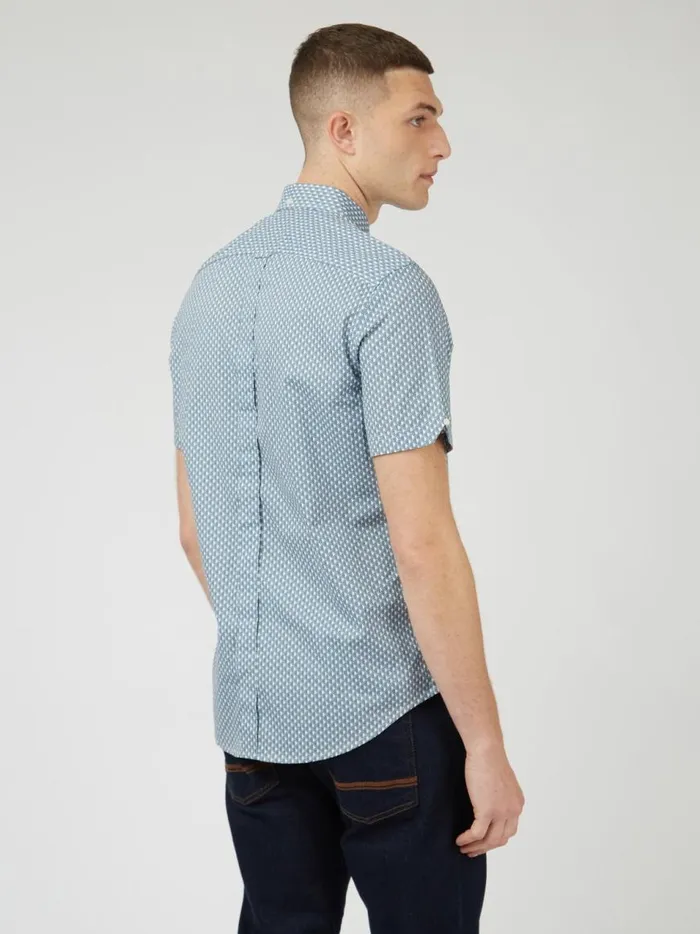 Ben Sherman Short Sleeve Shirts Men Geo Spot Print Shirt 8211 Blue Shadow Ben Sherman Short Sleeve Shirts Men Geo Spot Print Shirt 8211 Blue Shadow