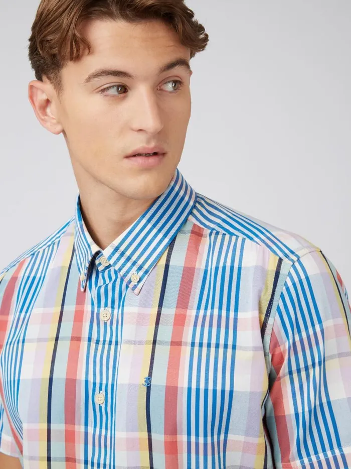 Ben Sherman Short Sleeve Shirts Men Multicolour Check ShortSleeve Shirt