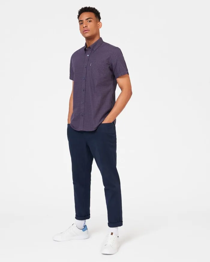 Ben Sherman Short Sleeve Shirts Men Signature Gingham ShortSleeve Shirt 8211 Plum Ben Sherman Short Sleeve Shirts Men Signature Gingham ShortSleeve Shirt 8211 Plum