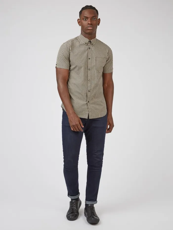 Ben Sherman Short Sleeve Shirts Men Signature ShortSleeve Gingham Shirt 8211 Black