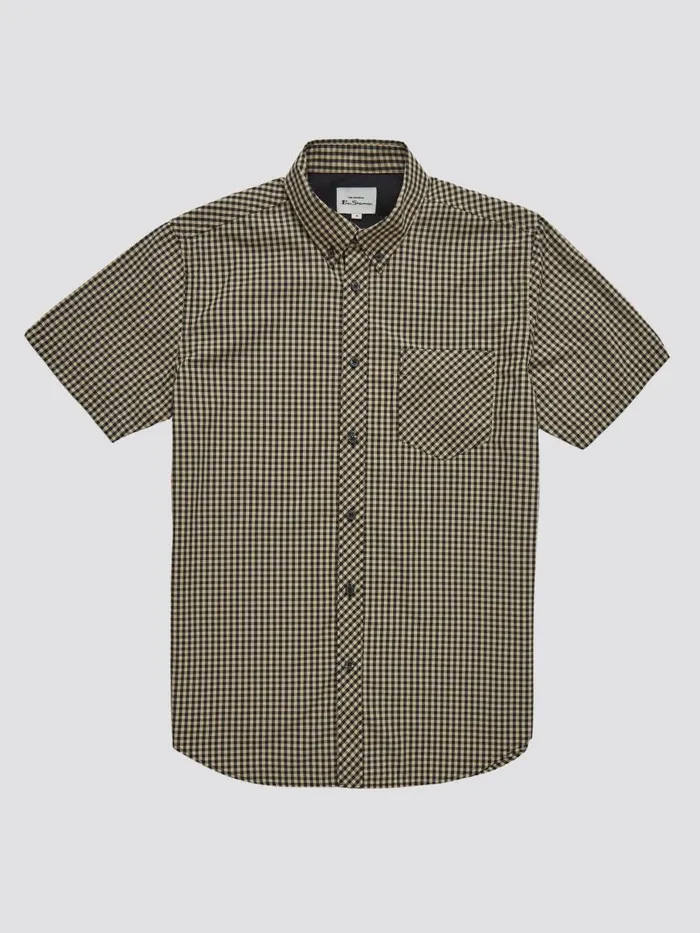 Ben Sherman Short Sleeve Shirts Men Signature ShortSleeve Gingham Shirt 8211 Black