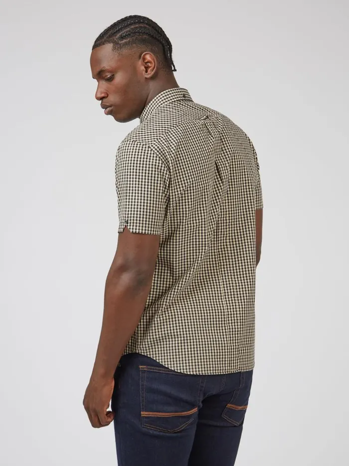 Ben Sherman Short Sleeve Shirts Men Signature ShortSleeve Gingham Shirt 8211 Black