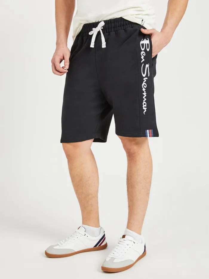 Ben Sherman Shorts Men Casual Knit Logo Shorts 8211 Black