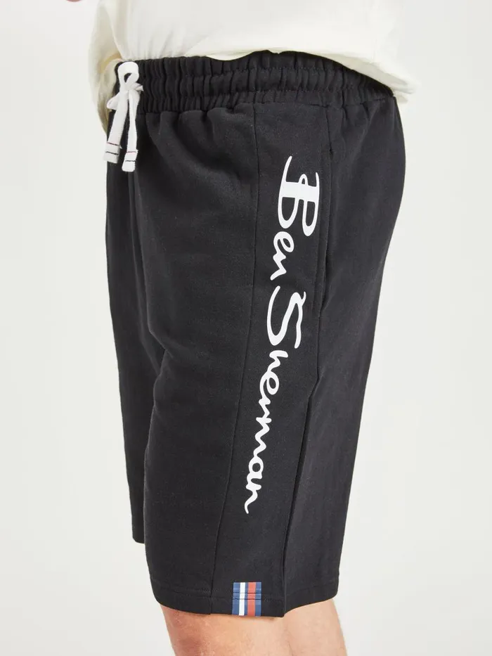 Ben Sherman Shorts Men Casual Knit Logo Shorts 8211 Black