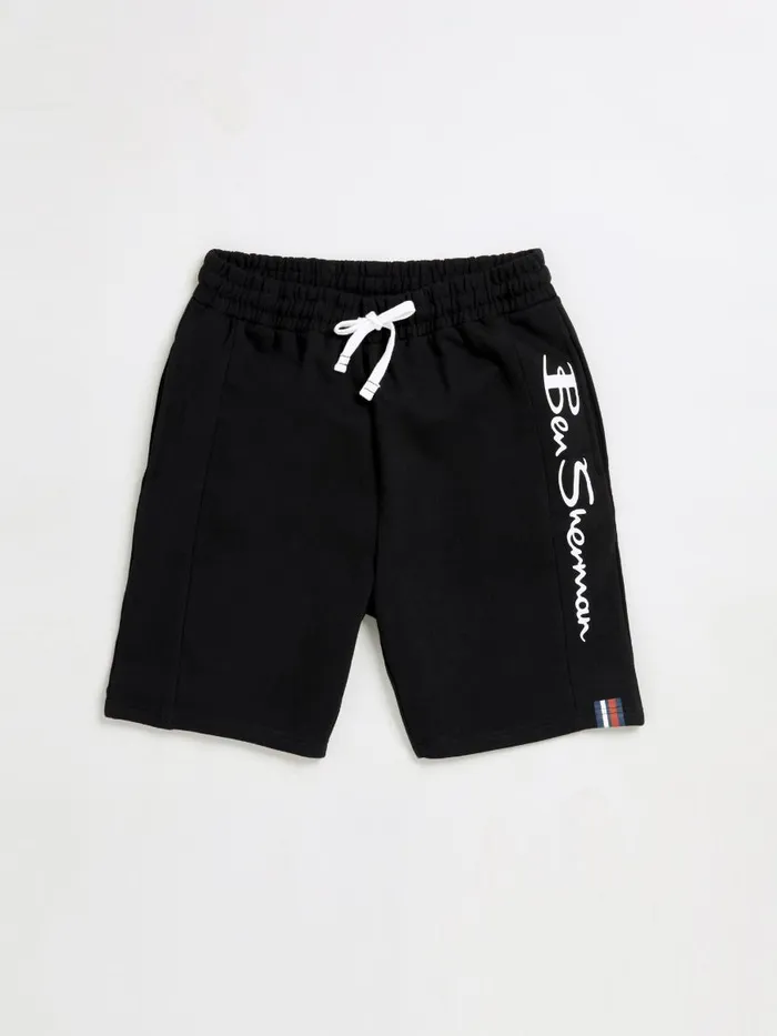 Ben Sherman Shorts Men Casual Knit Logo Shorts 8211 Black
