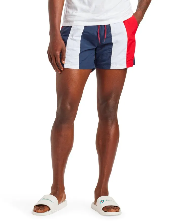 Ben Sherman Shorts Men Kaputas Block Stripe Swim Short 8211 NavyRedWhite