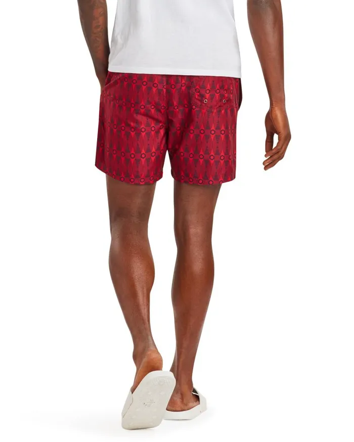 Ben Sherman Shorts Men Shoal Bay Geo Print Swim Short 8211 RedNavy