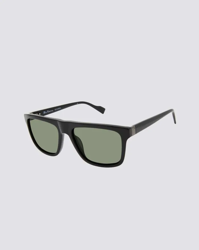 Ben Sherman Sunglasses Men Kings Polarized Retro Square Eco Sunglasses 8211 Black