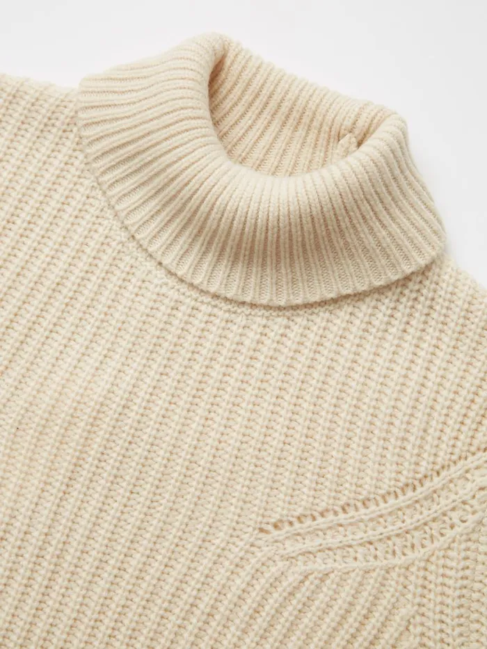 Ben Sherman Sweaters and Knits Men Chunky RollNeck Striped Sweater 8211 Ivory