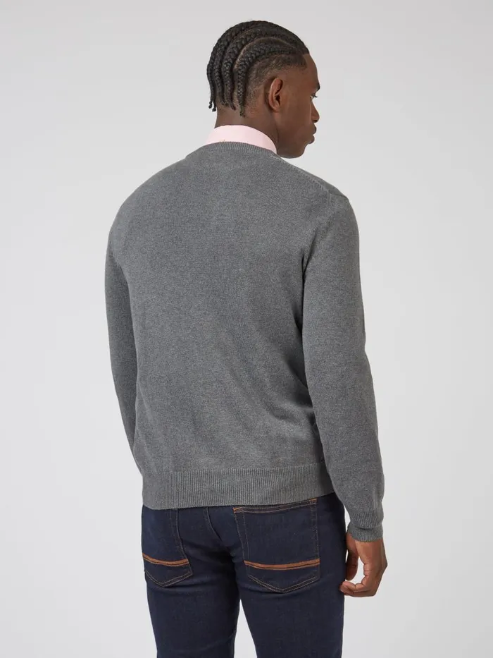 Ben Sherman Sweaters and Knits Men Signature Knit Crewneck Sweater 8211 Charcoal