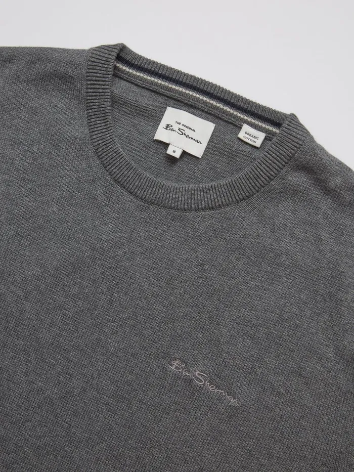 Ben Sherman Sweaters and Knits Men Signature Knit Crewneck Sweater 8211 Charcoal