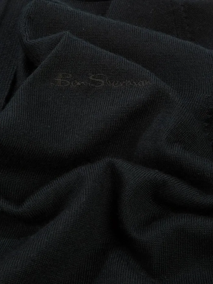 Ben Sherman Sweaters and Knits Men Signature Merino Cardigan Sweater 8211 Black