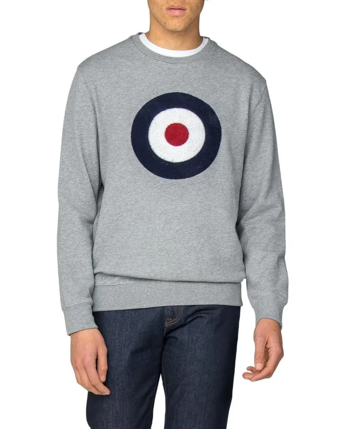 Ben Sherman Sweatshirts and Hoodies Men Applique Target Sweatshirt 8211 Grey