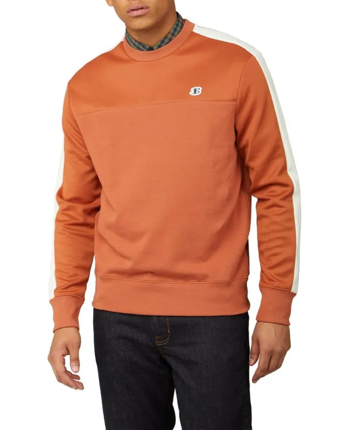 Ben Sherman Sweatshirts and Hoodies Men B By TricotLoopback Mix Sweatshirt 8211 Sienna