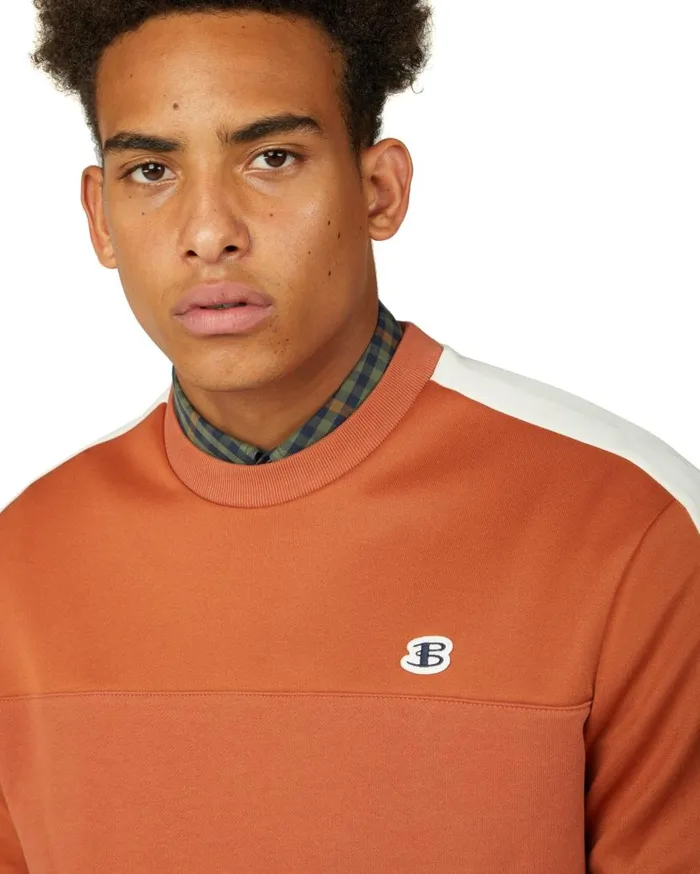 Ben Sherman Sweatshirts and Hoodies Men B By TricotLoopback Mix Sweatshirt 8211 Sienna
