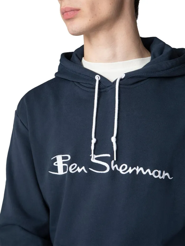 Ben Sherman Sweatshirts and Hoodies Men Embroidered Logo Hoodie 8211 Dark Navy