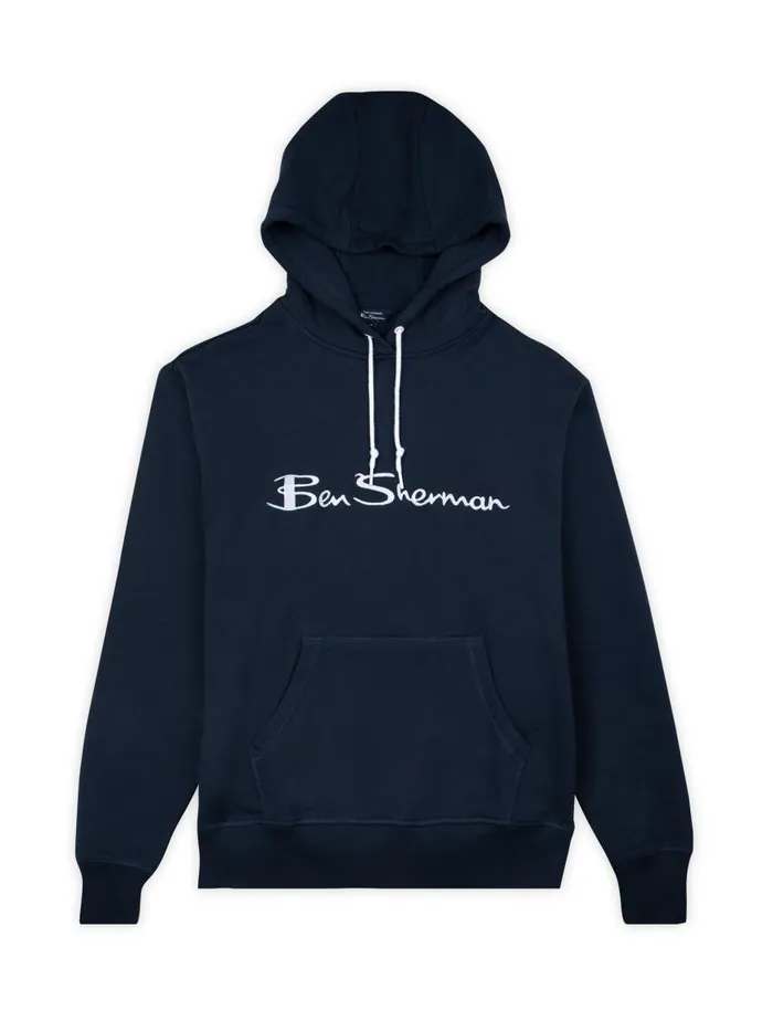 Ben Sherman Sweatshirts and Hoodies Men Embroidered Logo Hoodie 8211 Dark Navy