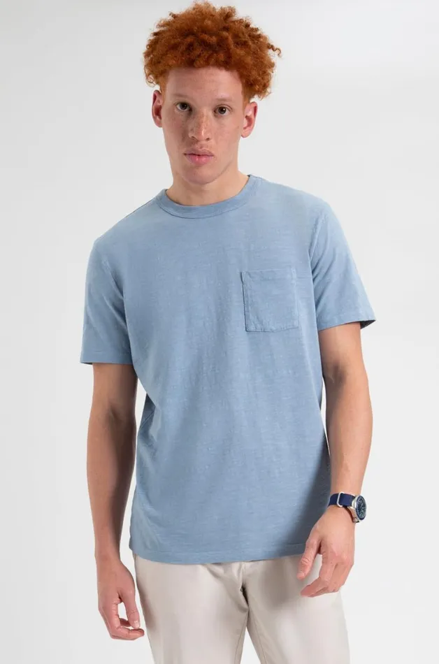 Ben Sherman TShirts and Graphic Tees Men Garment Dye Beatnik ShortSleeve TShirt 8211 Pale Blue