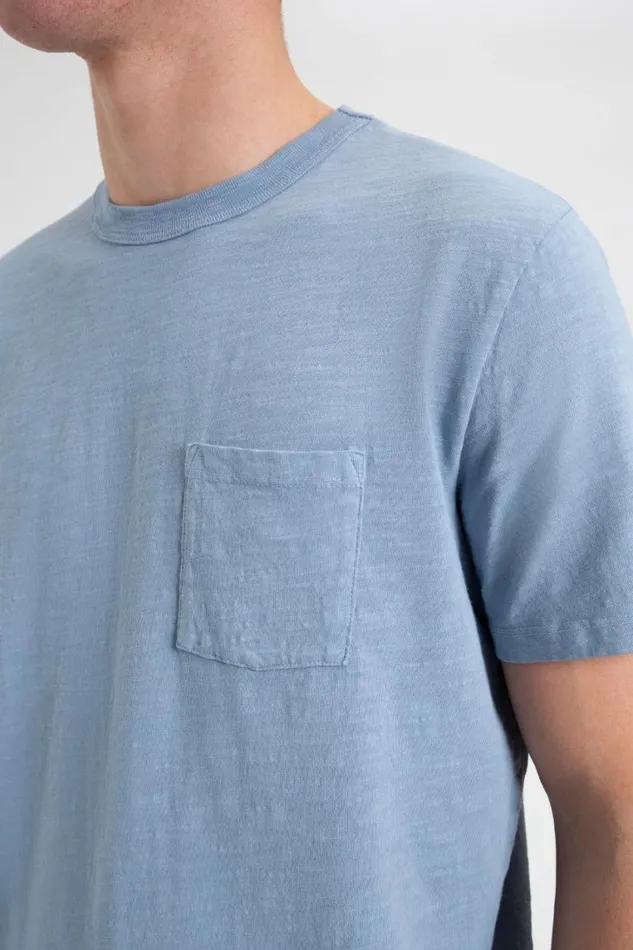 Ben Sherman TShirts and Graphic Tees Men Garment Dye Beatnik ShortSleeve TShirt 8211 Pale Blue