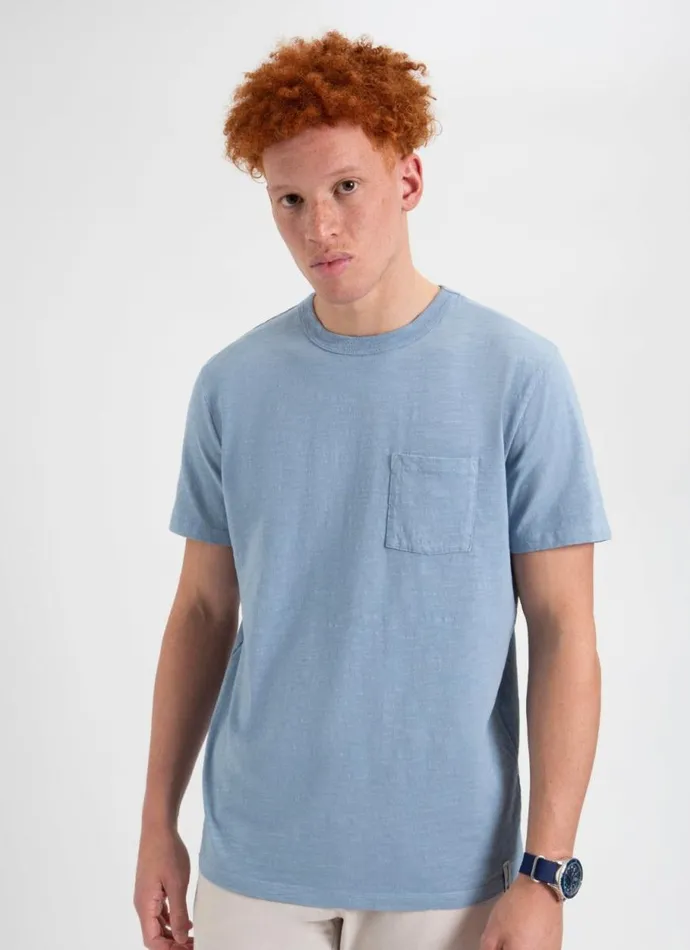Ben Sherman TShirts and Graphic Tees Men Garment Dye Beatnik ShortSleeve TShirt 8211 Pale Blue