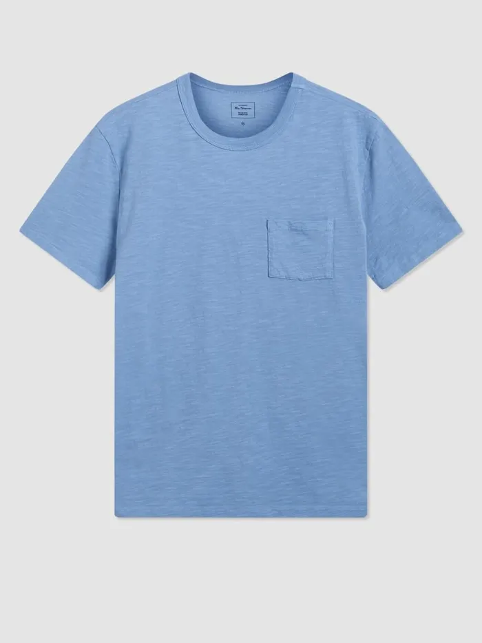 Ben Sherman TShirts and Graphic Tees Men Garment Dye Beatnik ShortSleeve TShirt 8211 Pale Blue