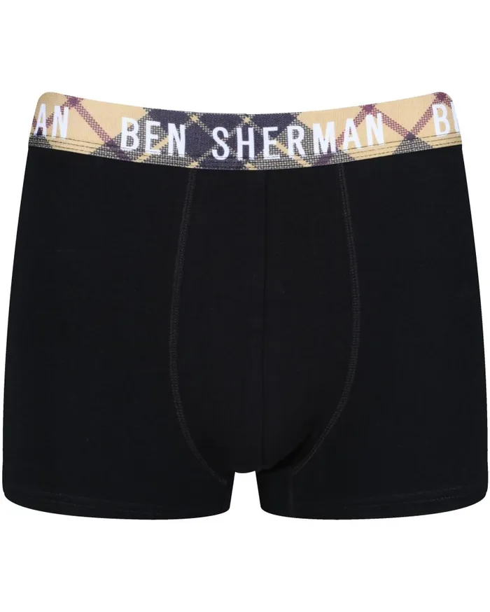Ben Sherman Underwear Men Mason 3Pack Fitted NoFly BoxerBriefs 8211 Black