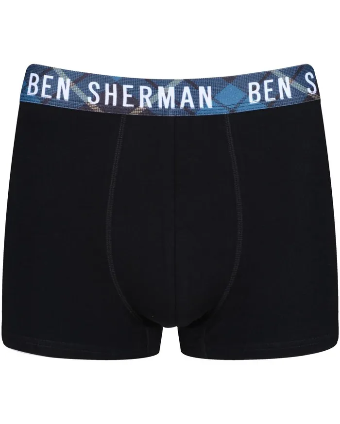 Ben Sherman Underwear Men Mason 3Pack Fitted NoFly BoxerBriefs 8211 Black