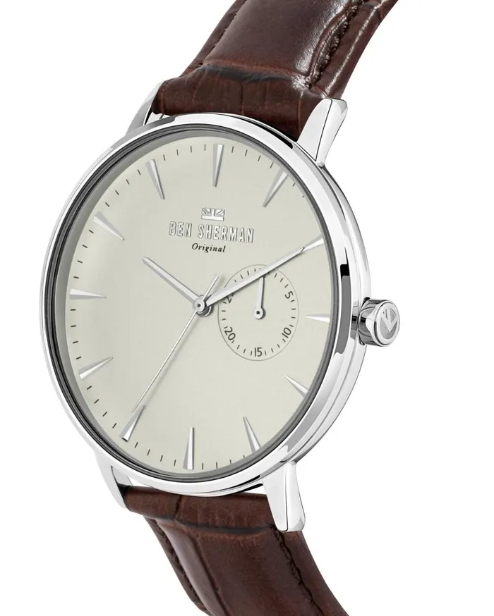 Ben Sherman Watches Men Portobello Professional Multi Watch 8211 BrownWhiteSilver