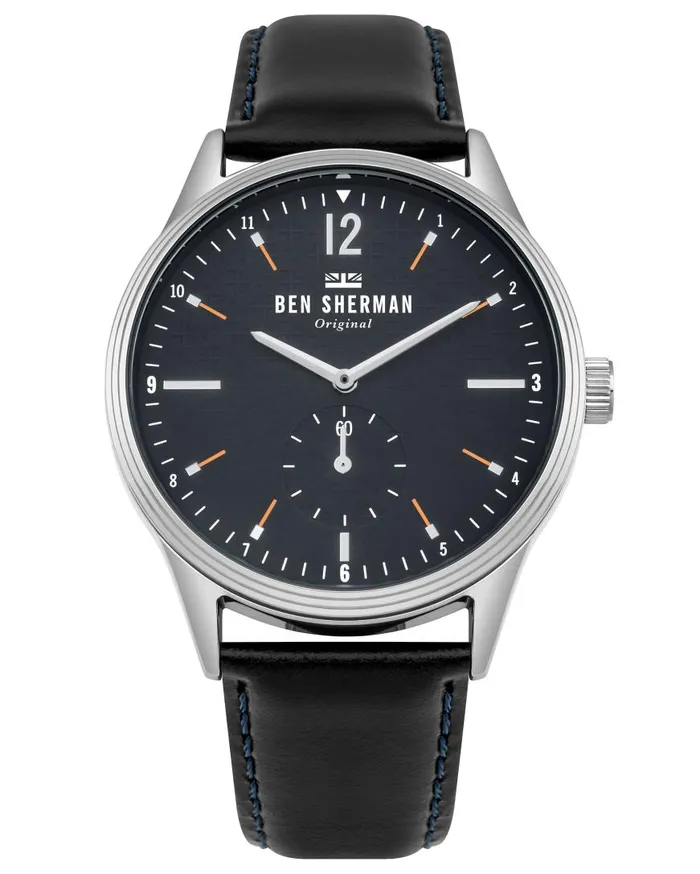 Ben Sherman Watches Men Spitalfields Vinyl Geo Watch 8211 BlackNavySilver