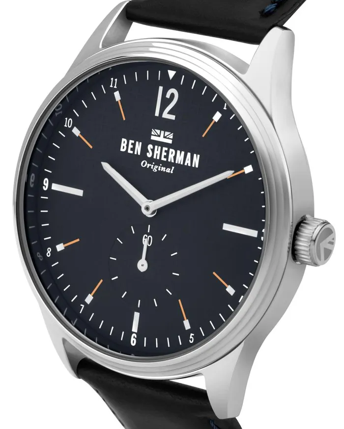 Ben Sherman Watches Men Spitalfields Vinyl Geo Watch 8211 BlackNavySilver