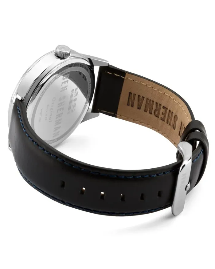 Ben Sherman Watches Men Spitalfields Vinyl Geo Watch 8211 BlackNavySilver