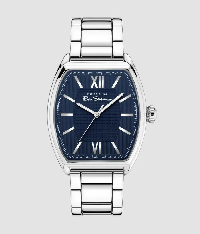Ben Sherman Watches Men Stainless Steel Bracelet Watch 38mm 8211 SilverNavySilver