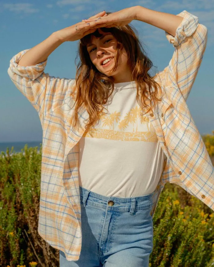 Best Time Long Sleeve Shirt Salt Crystal Women Billabong Tops