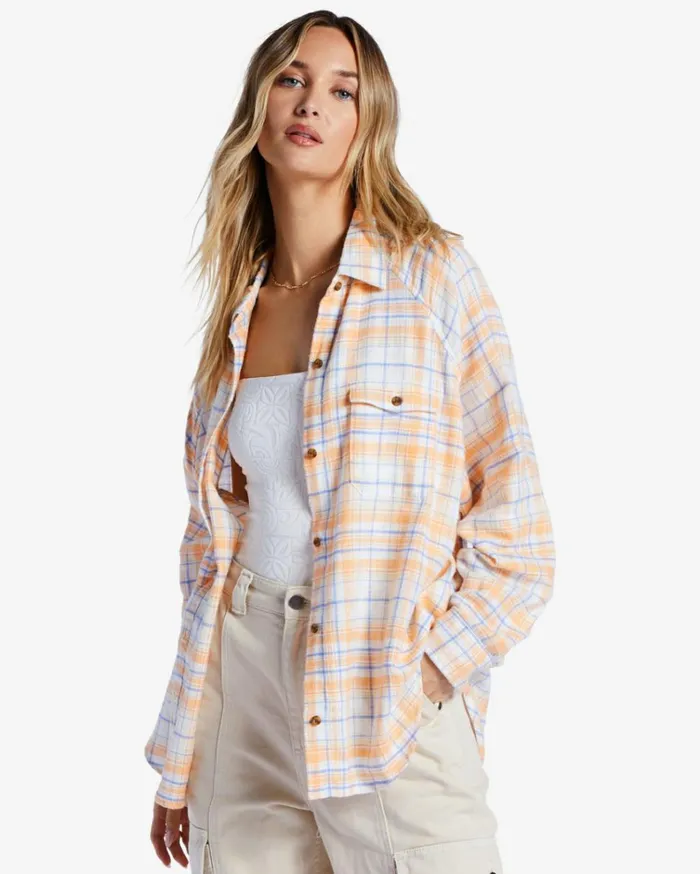 Best Time Long Sleeve Shirt Salt Crystal Women Billabong Tops