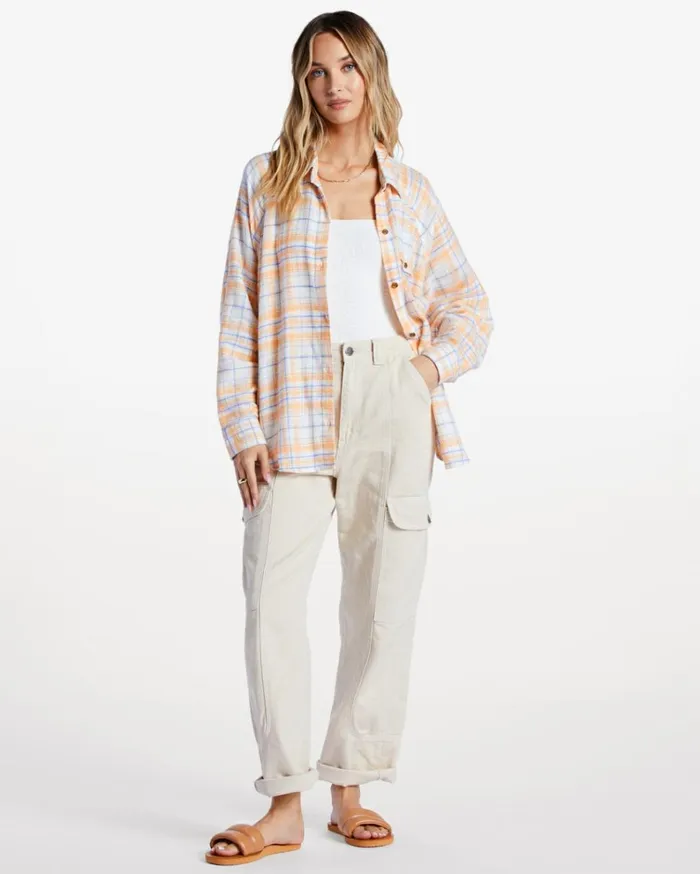 Best Time Long Sleeve Shirt Salt Crystal Women Billabong Tops