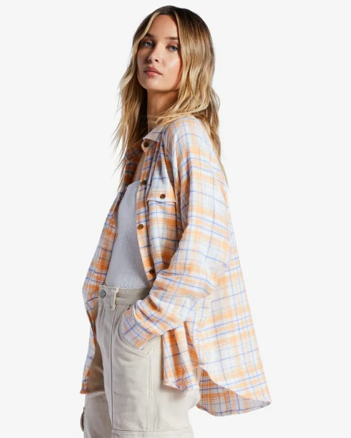 Best Time Long Sleeve Shirt Salt Crystal Women Billabong Tops