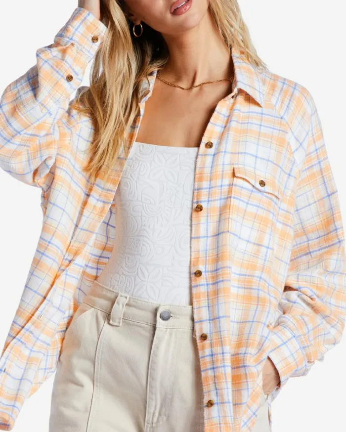 Best Time Long Sleeve Shirt Salt Crystal Women Billabong Tops