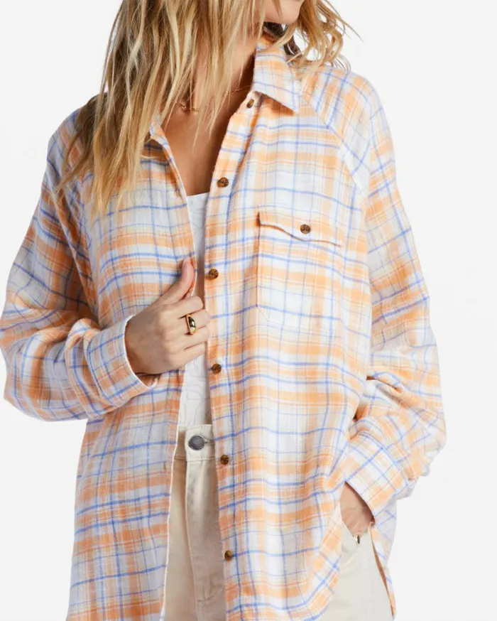 Best Time Long Sleeve Shirt Salt Crystal Women Billabong Tops