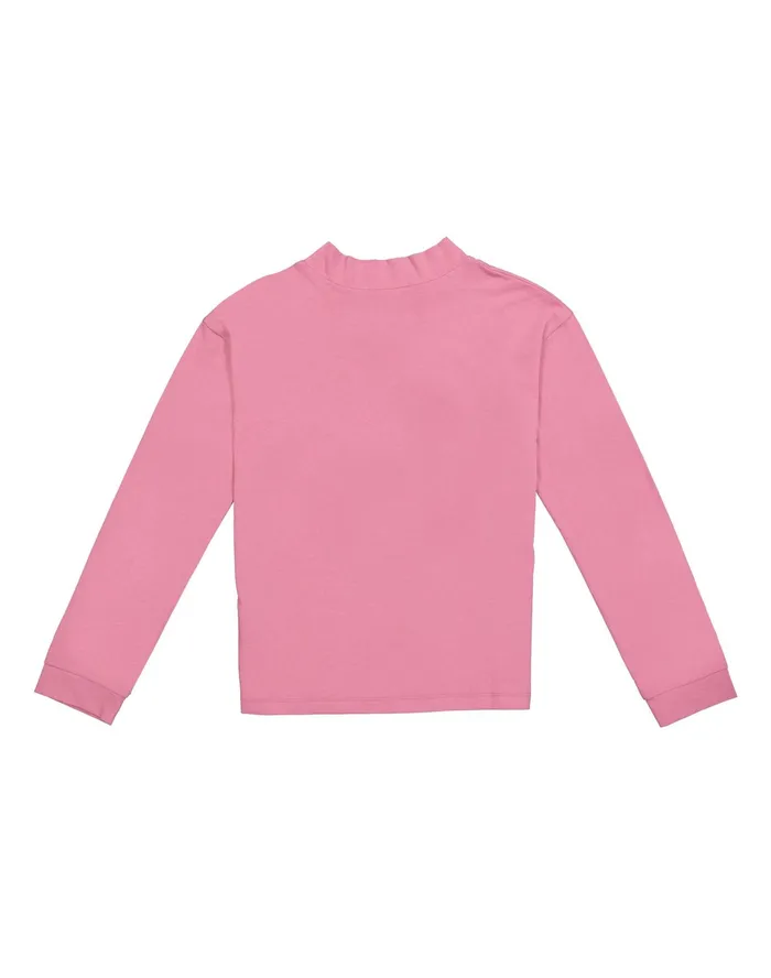 Big Girls LongSleeve Mock Neck TShirt Fireworks Terracotta Pink Kids Champion Tanks and TShirts