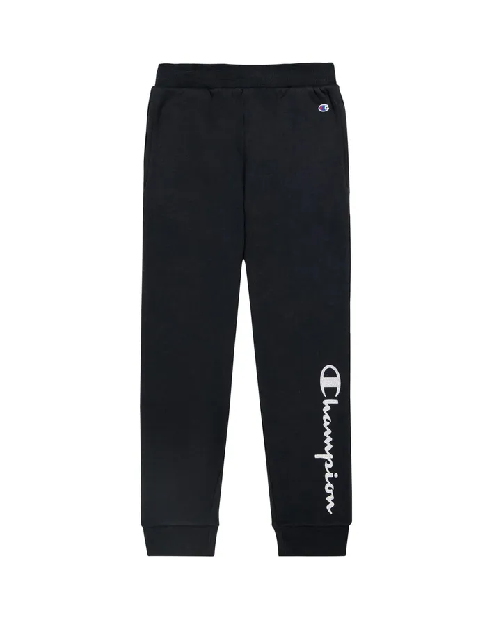 Big Girls Powerblend Joggers Glitter Script Logo 245034 Black Kids Champion Pants and Leggings Big Girls Powerblend Joggers Glitter Script Logo 245034 Black Kids Champion Pants and Leggings
