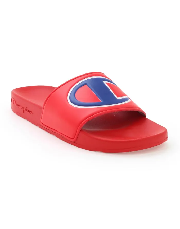 Big Kids039 Slide Sandals C Logo Red Kids Champion Lifestyle