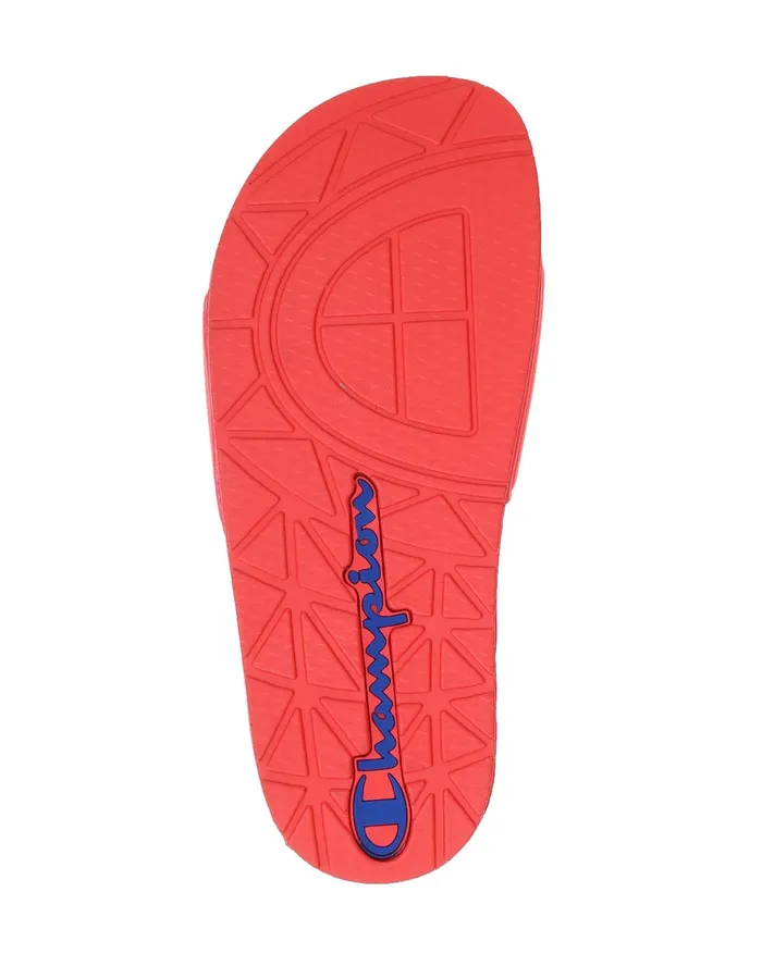 Big Kids039 Slide Sandals C Logo Red Kids Champion Lifestyle