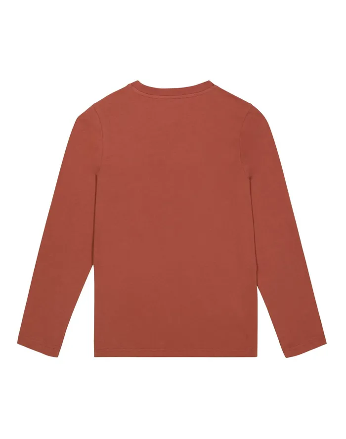 Big Kids LongSleeve TShirt Script Logo Sandalwood Red Kids Champion TShirts