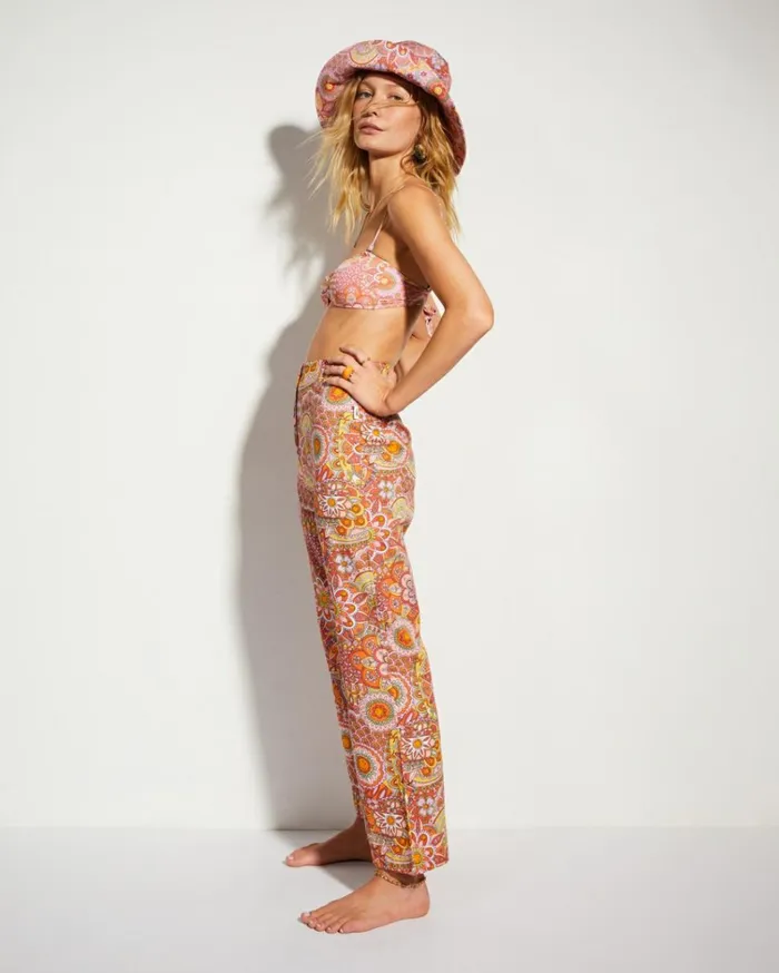 Billabong X Smiley So Trippy Linen Pants Multi Women Billabong Pants