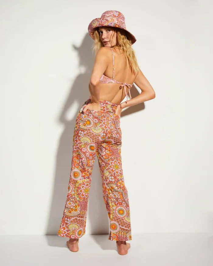 Billabong X Smiley So Trippy Linen Pants Multi Women Billabong Pants